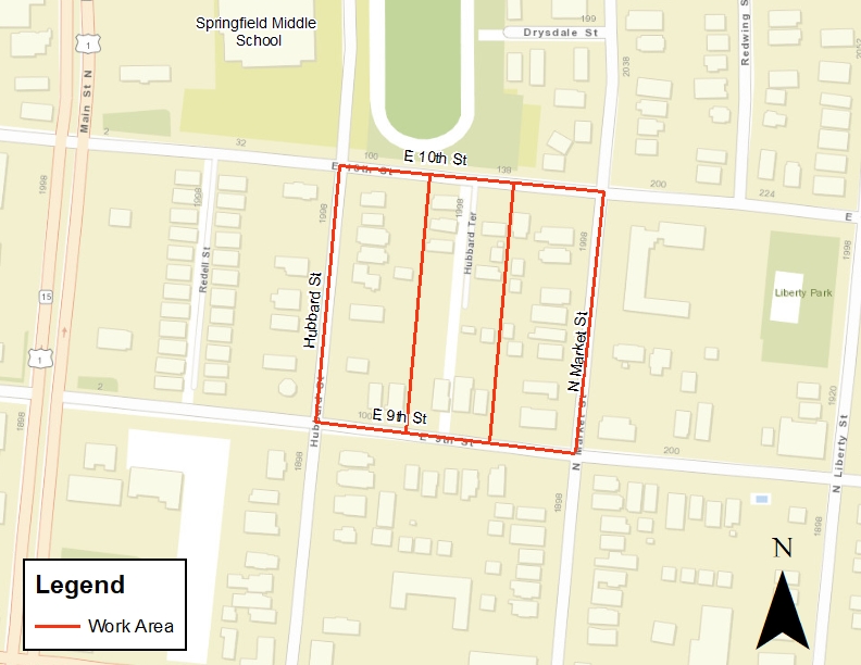 Market Street Project Work Area Map